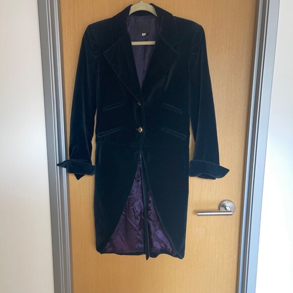 Anna Sui Vintage1990s Womens Waistcoat Size Small Black Velvet Victorian - Picture 9 of 11